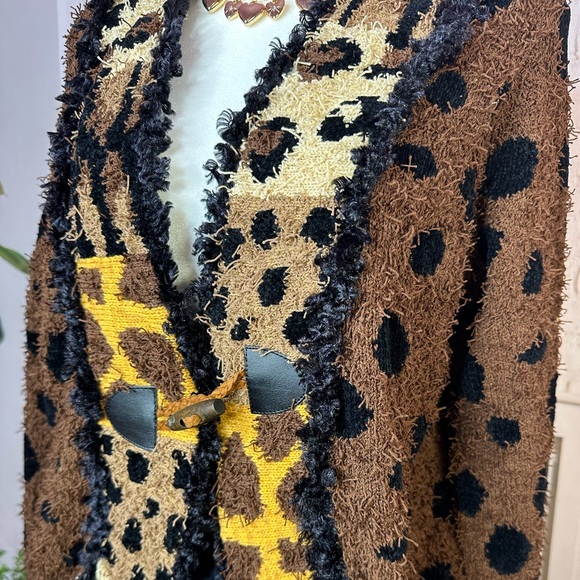 Philip and Jane zebra leopard giraffe cardigan size med - Picture 7 of 7